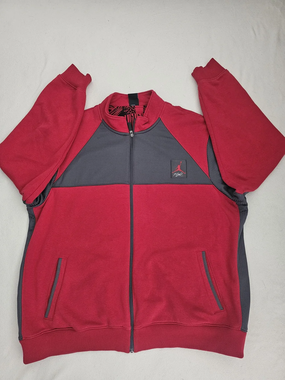 100% AUTHENTIC RARE Jordan Retro IV Fight Track Jacket Sweatshirt Red/Grey Sz2XL